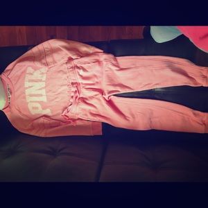 V.S. Pink matching top and bottom joggers